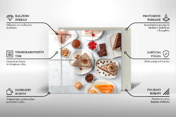 Steklena podloga za rezanje Sladkost torte