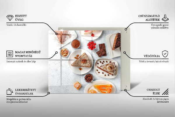 Steklena podloga za rezanje Sladkost torte