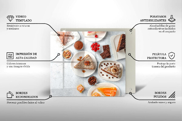 Steklena podloga za rezanje Sladkost torte