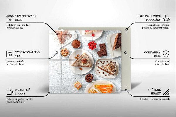 Steklena podloga za rezanje Sladkost torte