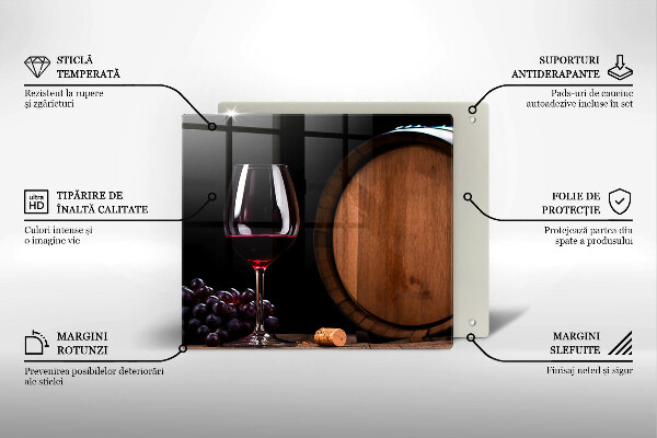 Steklena podloga za rezanje Kozarec za vino v sodu