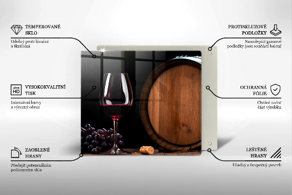 Steklena podloga za rezanje Kozarec za vino v sodu