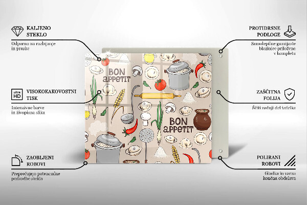 Steklena podloga za rezanje Ilustracija kuhinje