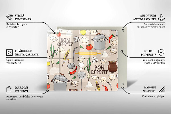 Steklena podloga za rezanje Ilustracija kuhinje