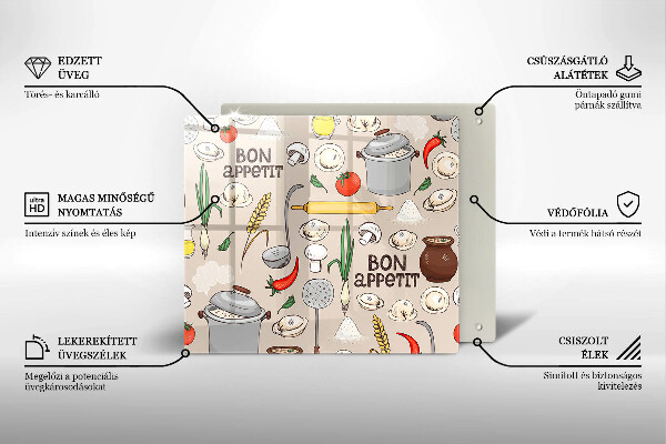 Steklena podloga za rezanje Ilustracija kuhinje