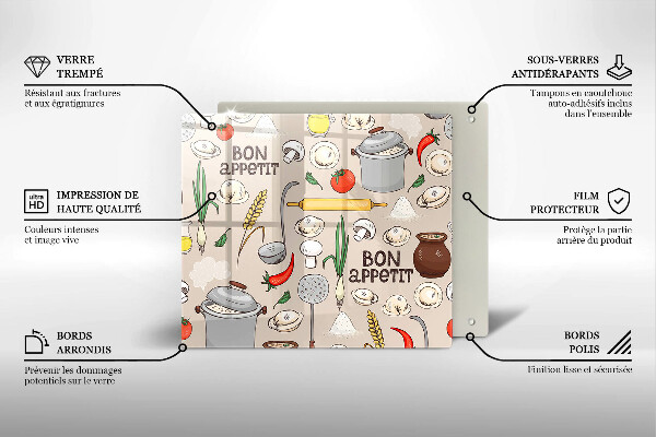 Steklena podloga za rezanje Ilustracija kuhinje