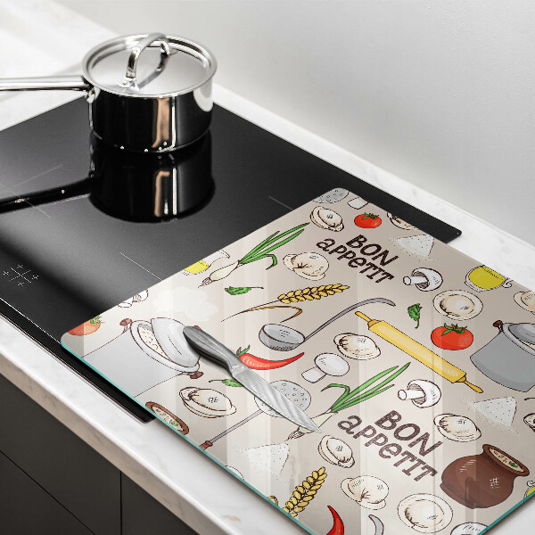 Steklena podloga za rezanje Ilustracija kuhinje
