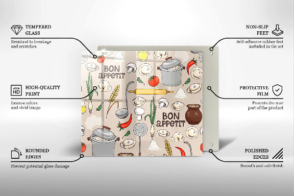 Steklena podloga za rezanje Ilustracija kuhinje