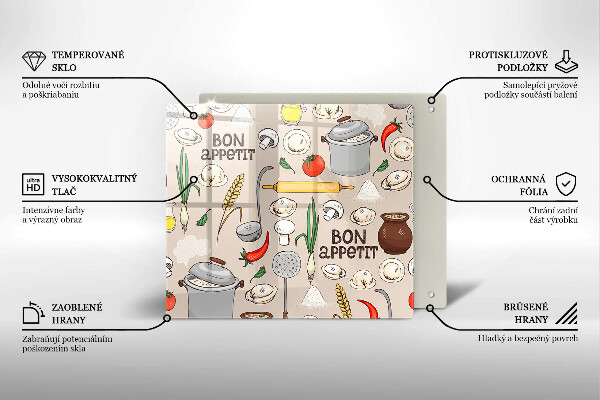 Steklena podloga za rezanje Ilustracija kuhinje