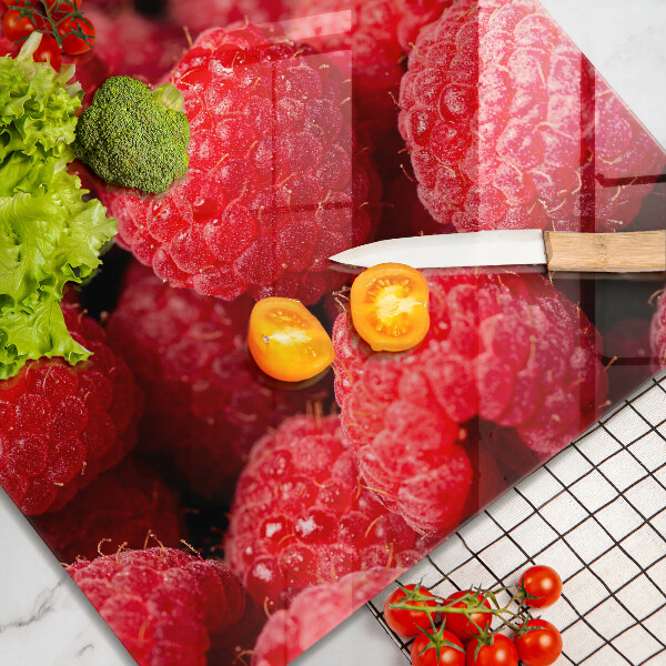 Steklena podloga za rezanje Sadje maline