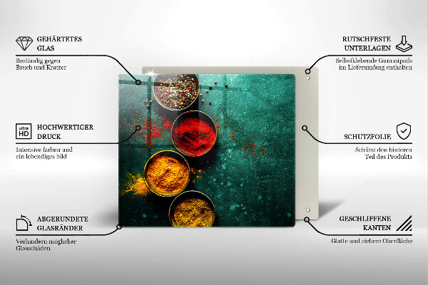 Steklena podloga za rezanje Orientalske začimbe