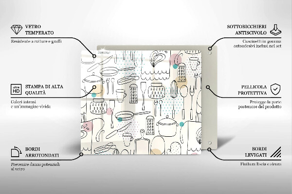Steklena podloga za rezanje Kuhinjski dodatki