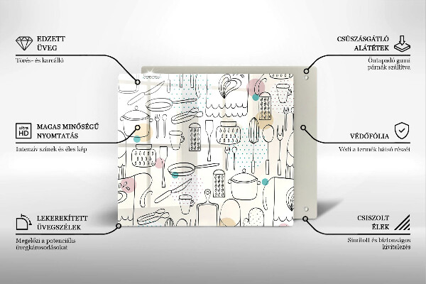 Steklena podloga za rezanje Kuhinjski dodatki