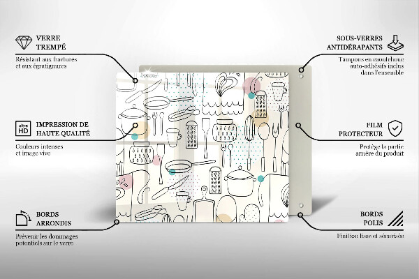 Steklena podloga za rezanje Kuhinjski dodatki