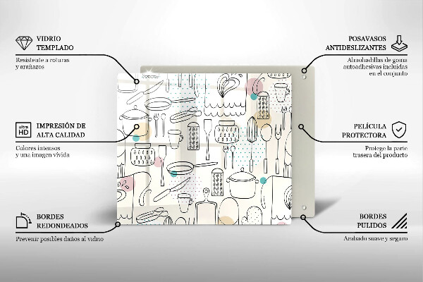 Steklena podloga za rezanje Kuhinjski dodatki