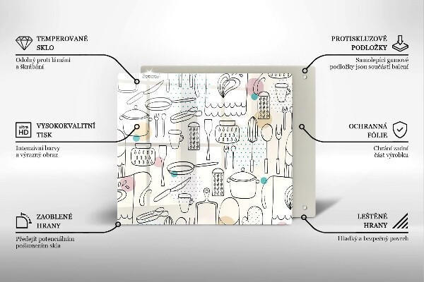 Steklena podloga za rezanje Kuhinjski dodatki