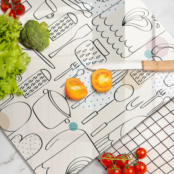 Steklena podloga za rezanje Kuhinjski dodatki
