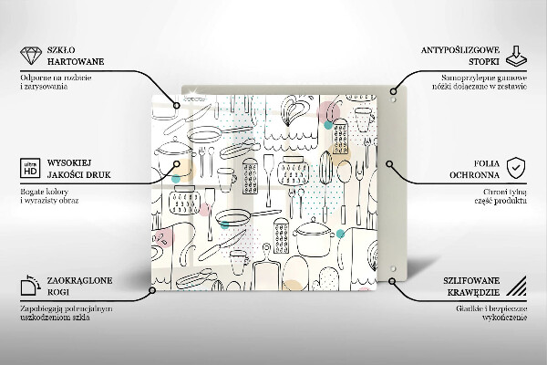 Steklena podloga za rezanje Kuhinjski dodatki