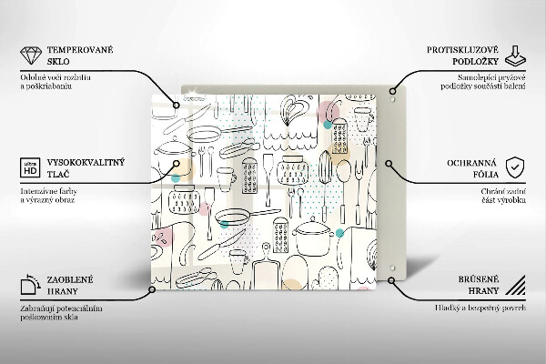 Steklena podloga za rezanje Kuhinjski dodatki