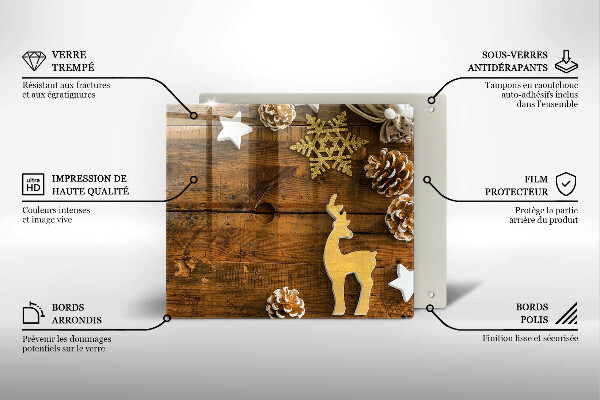 Steklena podloga za rezanje božični okraski