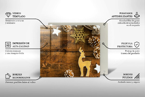 Steklena podloga za rezanje božični okraski