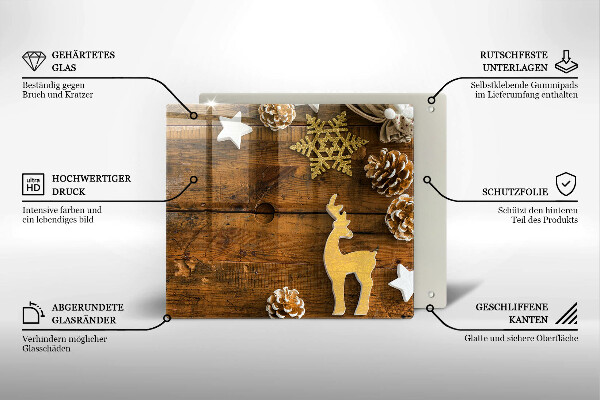 Steklena podloga za rezanje božični okraski