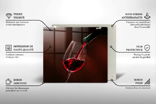 Steklena podloga za rezanje Kozarec vina