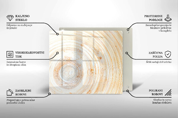 Steklena podloga za rezanje Tekstura lesa