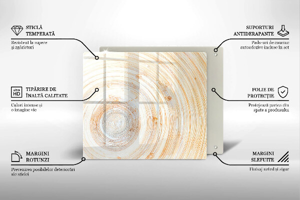 Steklena podloga za rezanje Tekstura lesa