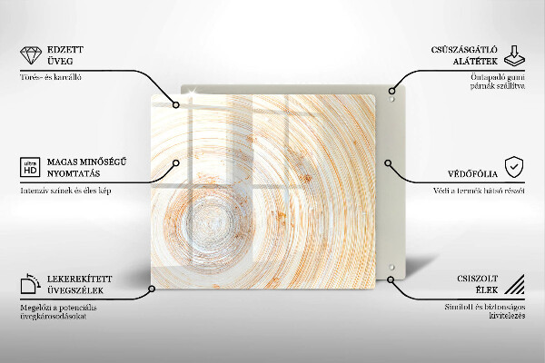 Steklena podloga za rezanje Tekstura lesa
