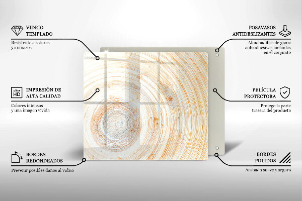 Steklena podloga za rezanje Tekstura lesa