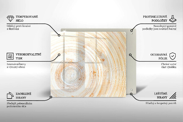 Steklena podloga za rezanje Tekstura lesa