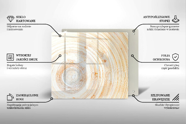 Steklena podloga za rezanje Tekstura lesa