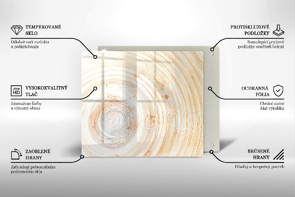 Steklena podloga za rezanje Tekstura lesa