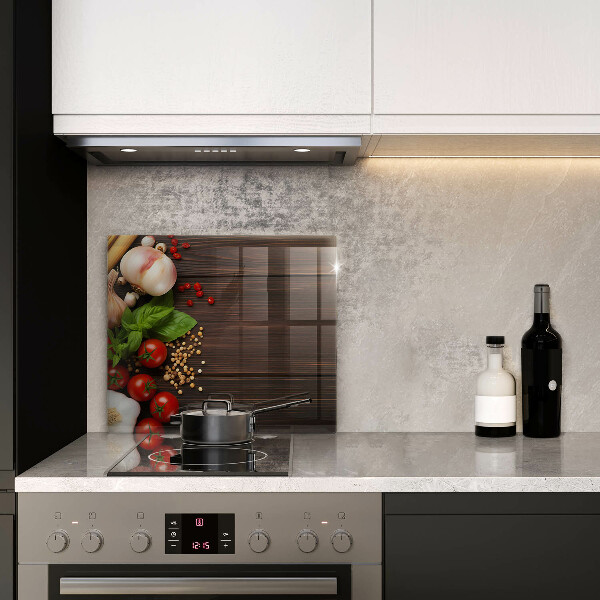 Steklena podloga za rezanje Zelenjava na mizi