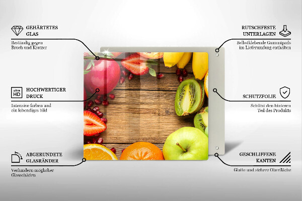 Steklena podloga za rezanje Sveže sadje