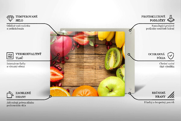 Steklena podloga za rezanje Sveže sadje