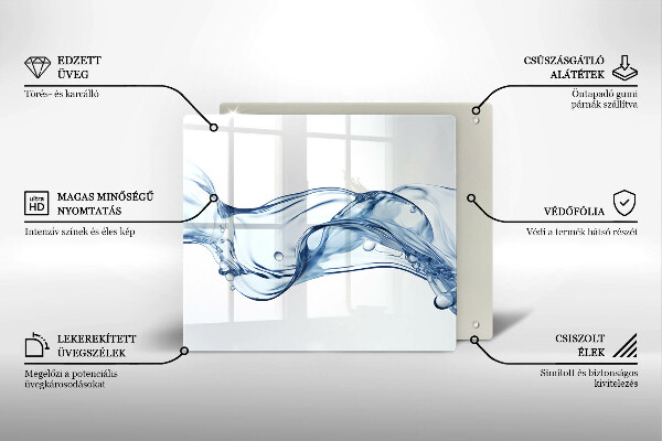 Steklena podloga za rezanje Kristalna voda