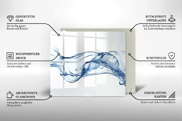 Steklena podloga za rezanje Kristalna voda