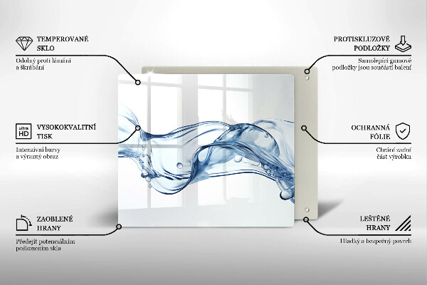 Steklena podloga za rezanje Kristalna voda