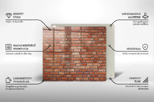 Steklena podloga za rezanje Stena iz opečne stene