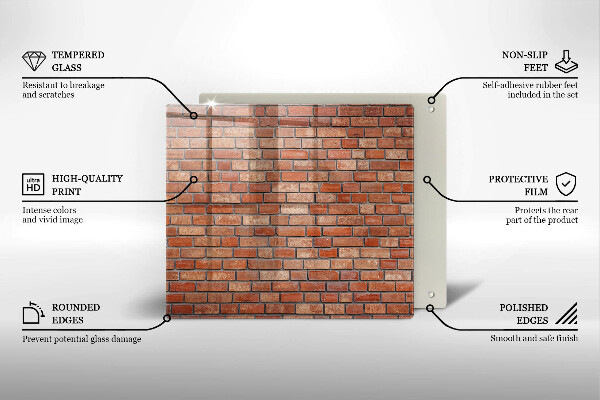 Steklena podloga za rezanje Stena iz opečne stene