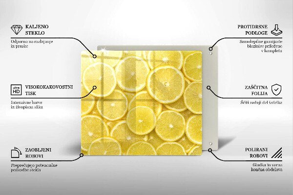 Steklena podloga za rezanje Sadež limone