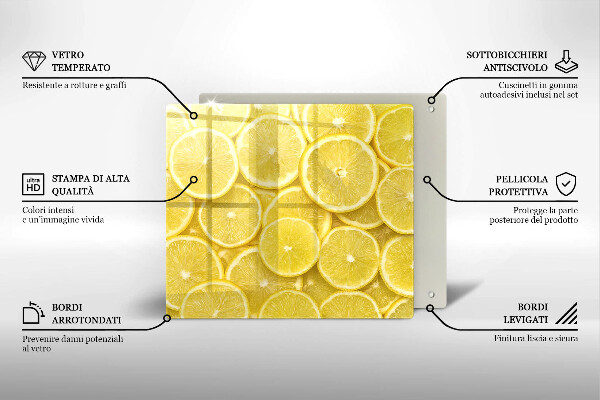 Steklena podloga za rezanje Sadež limone