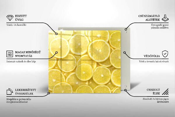 Steklena podloga za rezanje Sadež limone