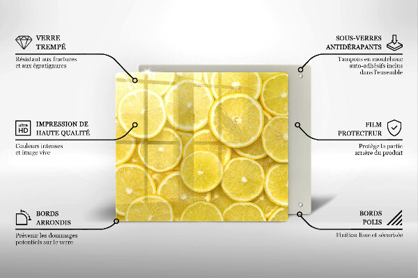 Steklena podloga za rezanje Sadež limone