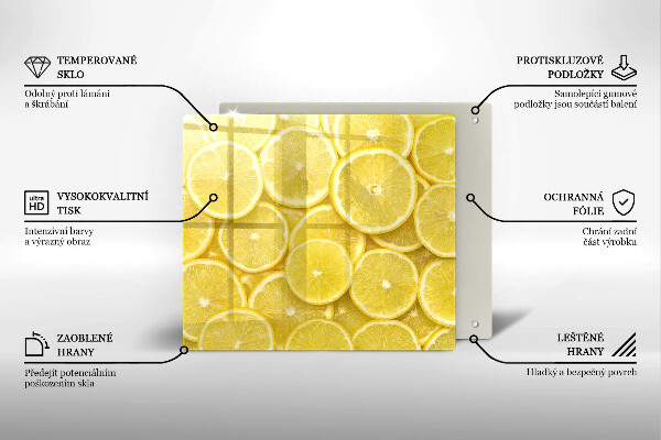 Steklena podloga za rezanje Sadež limone