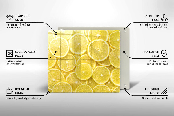 Steklena podloga za rezanje Sadež limone