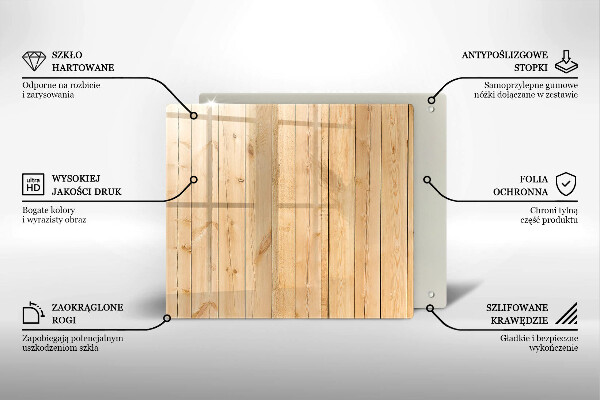 Steklena podloga za rezanje Občutljive lesene deske
