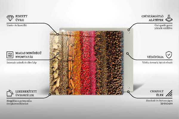 Steklena podloga za rezanje Pisane začimbe